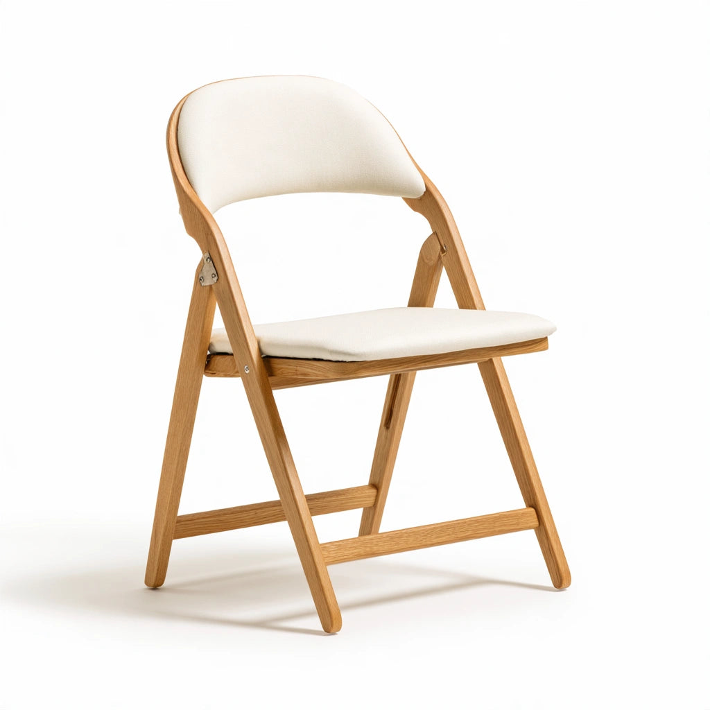 Chaise pliante en bois, coloris brun naturel