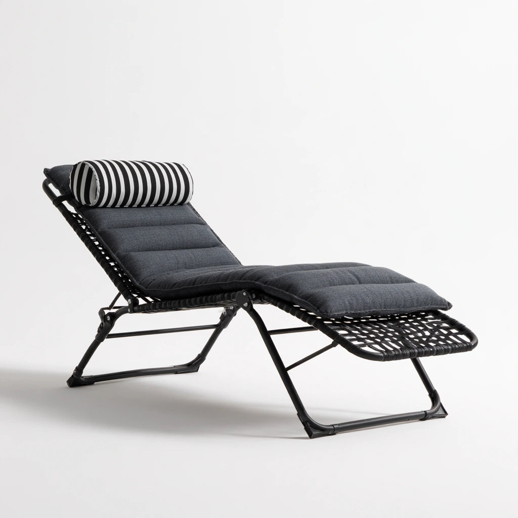 Fauteuil de détente aux lignes épurées pliant, coloris gris