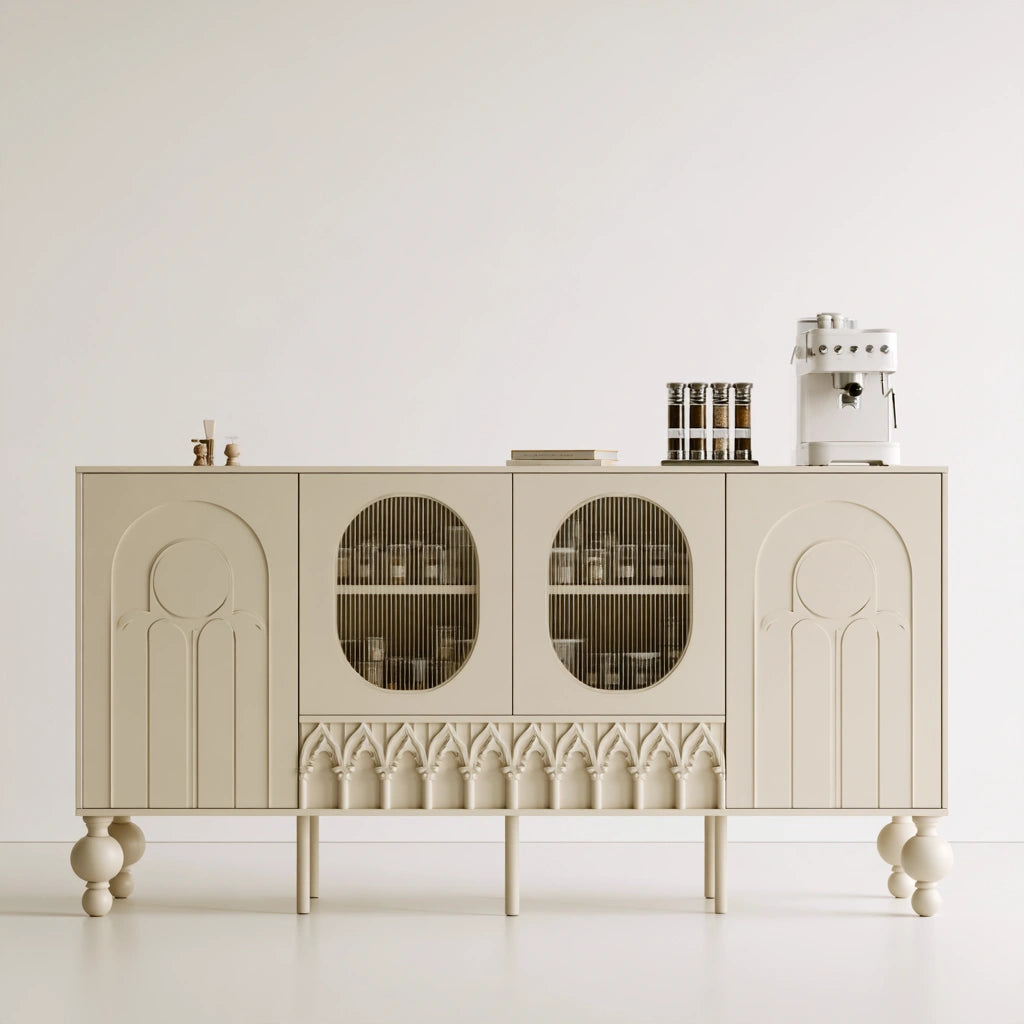 Buffet de rangement aux lignes épurées, coloris crème