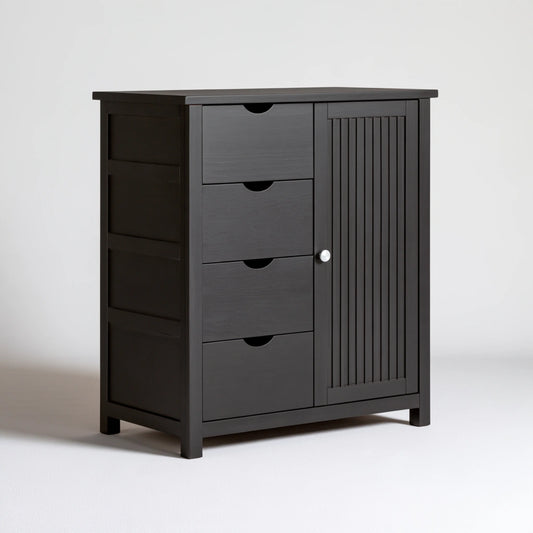 Meuble de rangement en bois, coloris gris foncé