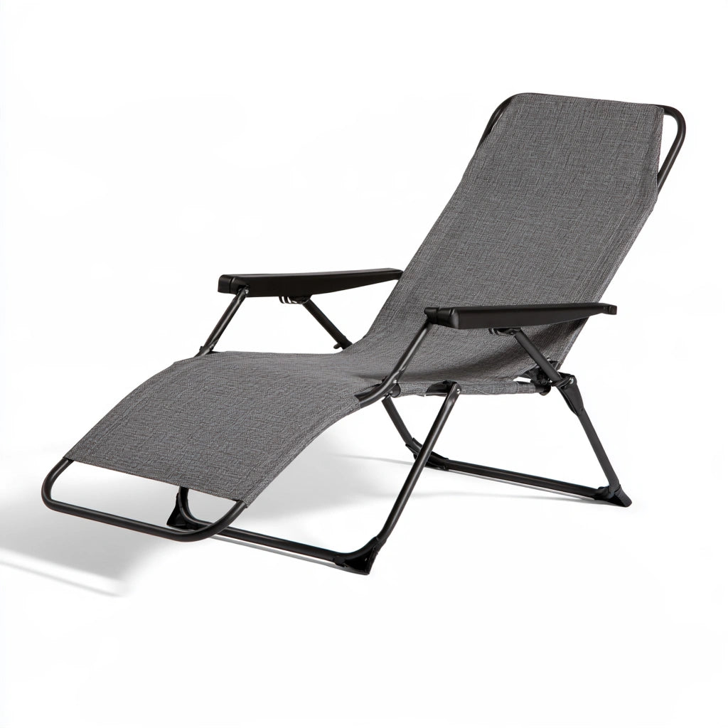 Kelnexia white folding lounge chair with sleek, modern design, set against a plain white background.