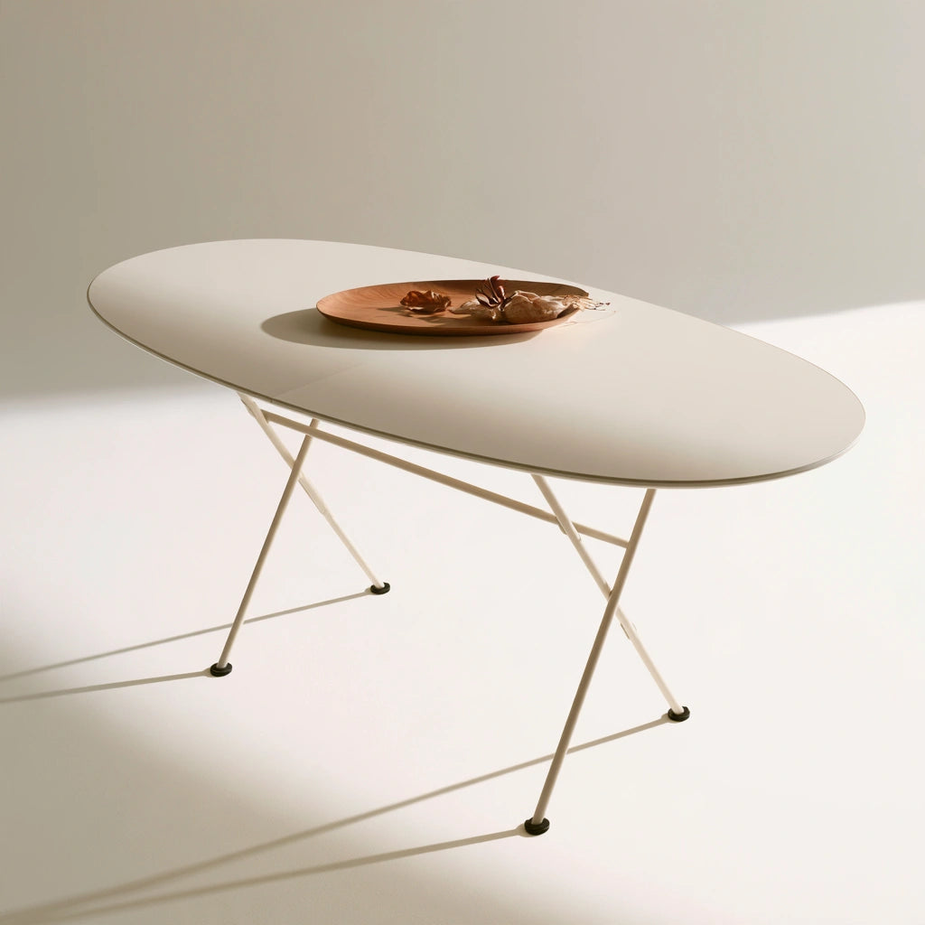 Table à manger pliante aux lignes épurées, coloris blanc