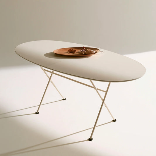 Table à manger pliante aux lignes épurées, coloris blanc