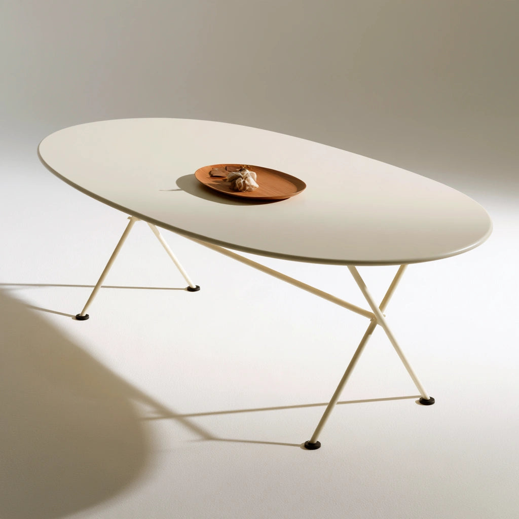 Table à manger pliante aux lignes épurées, coloris blanc